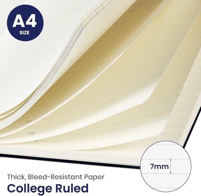 Taja Large Spiral Lined Journal for Women, 8.5" x 11" Notebooks for Work Collge Ruled, A4 Aesthetic Cute Journaling Notebooks for Writing, Plastic Cover, Celestial - Image 2